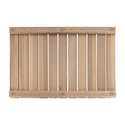 Cedar Wood Shower Mat - Non-Slip Slatted Wooden Bath Mat with Rubber Feet, 24" x 16" Floor Pad for Bathroom, Bathtub, Spa, Sauna & Garden, Indoor/Outdoor Use