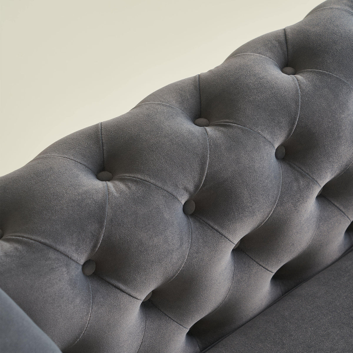 Chesterfield Modern Tufted Velvet Living Room Sofa, 84.25''W Couch,Dark Grey