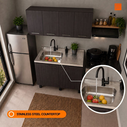 Wenge 2-Piece Kitchen Sink Cabinet Set