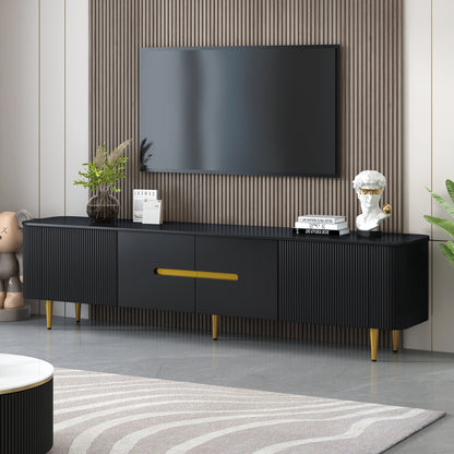 VIBE HAUS 78.7''Minimalist TV Stand for TVs up to 85 Inches, Modern Entertainment Center Media Console with 4 Spacious Cabinets for Living room(OLD SKU: SJ000143AAB)