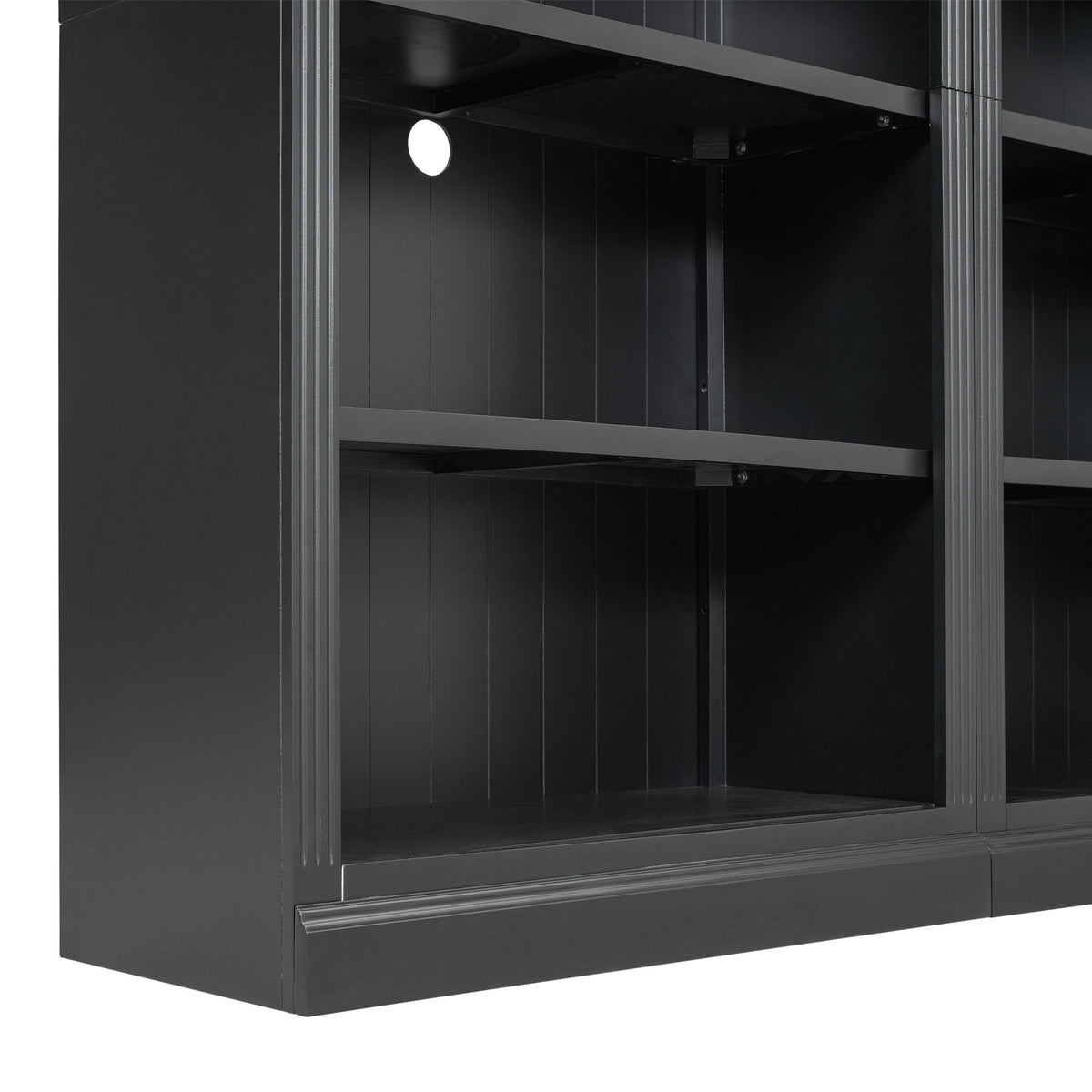 83.4' Tall Wood Bookcase with light strip,5-Tier Decor Bookshelves with Adjustable Shelves,Storage Organizer for CDs/Books/Movies,Free Standing Storage Shelves for Living Room,Home Office,Black