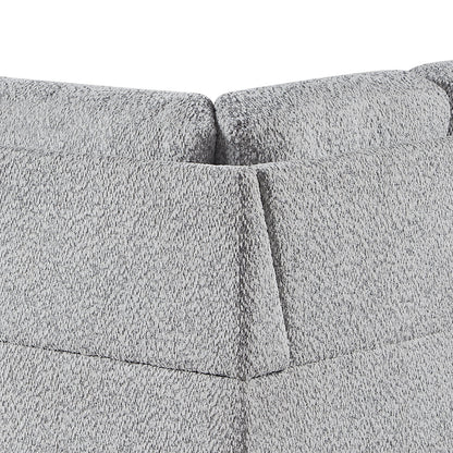 Giza Modular Sectional Sofa with Sleeper, Storage, USB Charging and Bouclé Upholstery in Gray