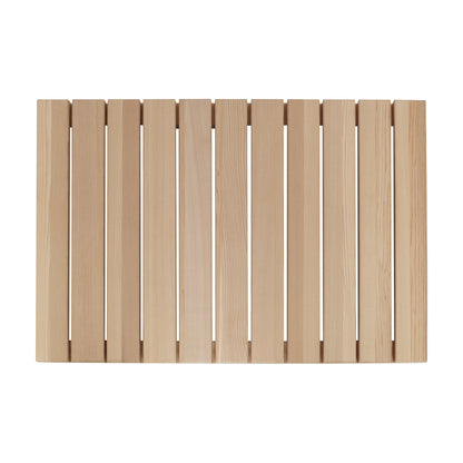 Cedar Wood Shower Mat - Non-Slip Slatted Wooden Bath Mat with Rubber Feet, 24" x 16" Floor Pad for Bathroom, Bathtub, Spa, Sauna & Garden, Indoor/Outdoor Use