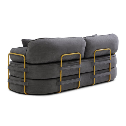 78.3" Queen Sleeper Sofa Bed, No Assembly Convertible Pull Out Futon Couch with Removable Backrest
