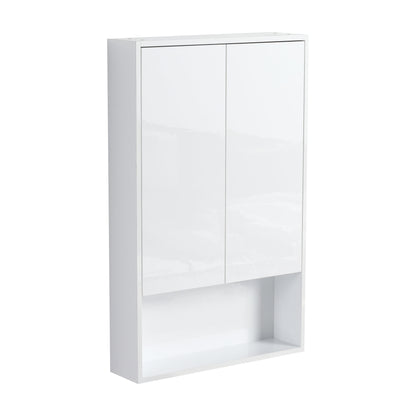 24" Bathroom Wall Cabinet, Soft Close Doors, Float Mounting Design,Glossy White,(KD-Packing)