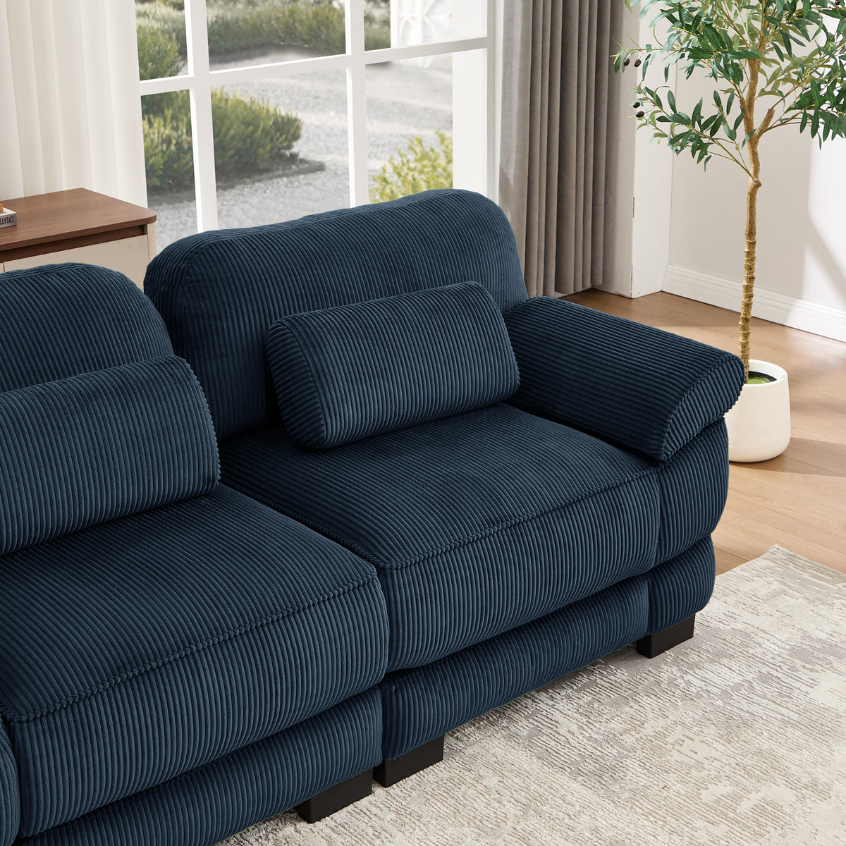 Ottoman Corduroy -Blue