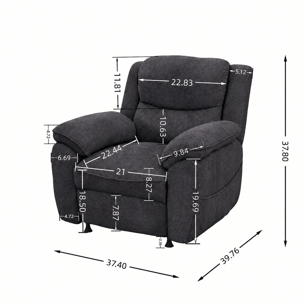 Thick Padded Single Accent Sofa Chair with Armrests, Comfort Indoor Lazy Lounge Chair for Living Room Bedroom Home