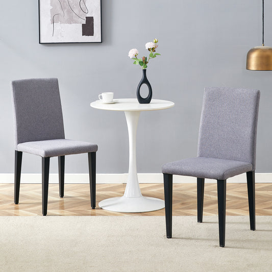 Two Light Gray Linen-Cotton dining chairs, simple and versatile, comfortable and accompanied. Exquisite and versatile dining chairs unlock a comfortable new experience.(Set of 2)W1151P263140