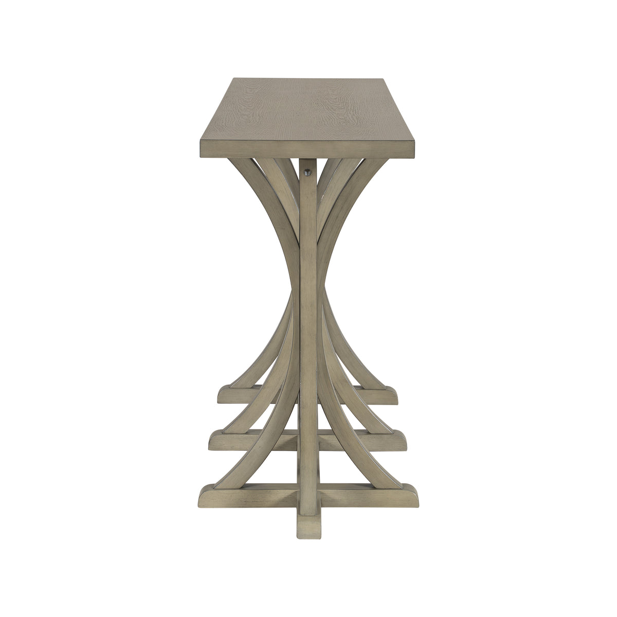 U-Style 59.8'' Wooden Console Table with Oak Veneer Top,Farmhouse Entryway Table with Rubber Wood Slender Curved Legs,Perfect for Living Room,Entryway,Hallway, Dining Spaces.