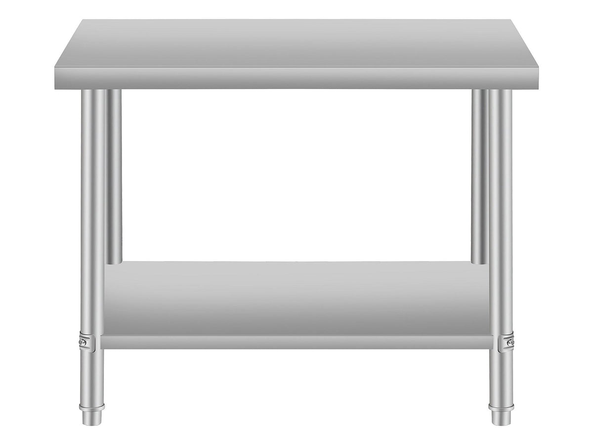 Commercial Stainless Steel Kitchen Prep Table 36''x24'' with Under Shelf for Restaurant and Home Use Silver