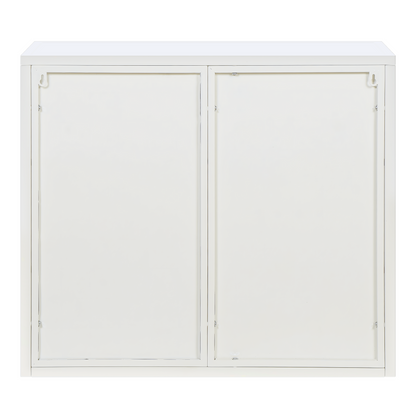 27.56"Glass Doors Modern Two-door Wall Cabinet with Featuring Three-tier Storage for Entryway Living Room Bathroom Dining Room,White(same sku:W757119328)