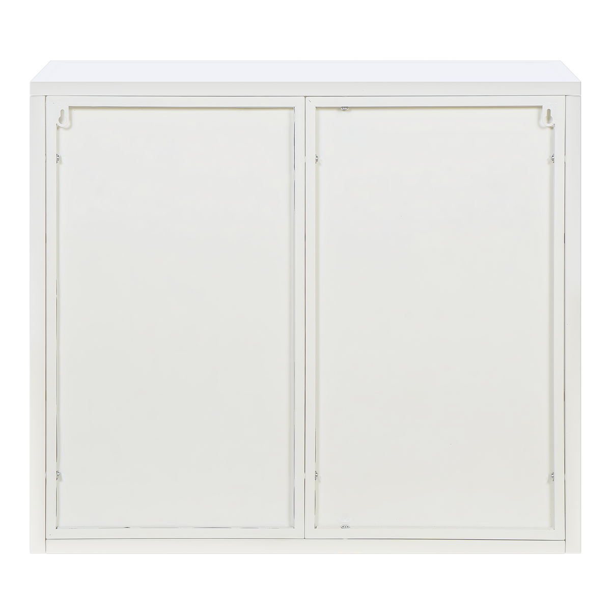 27.56"Glass Doors Modern Two-door Wall Cabinet with Featuring Three-tier Storage for Entryway Living Room Bathroom Dining Room,White(same sku:W757119328)