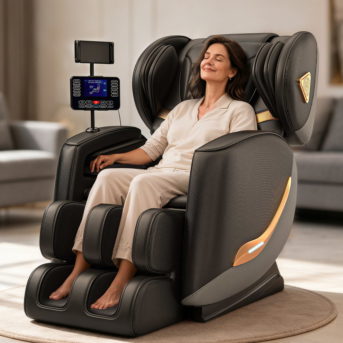 Massage Chair Full Body and Recliner, Zero Gravity Massage Chairs, 10 Fix Rollers, Airbags, Heating, Foot Massage, Auto Modes, Bluetooth Speaker and Touch Control Screen for Home and Office