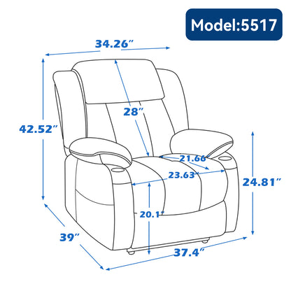 Up to 350 LBS Chenille Power Lift Recliner Chair, Heavy Duty Motion Mechanism with 8-Point Vibration Massage and Lumbar Heating, USB and Type-C Ports, Stainless Steel Cup Holders, Beige