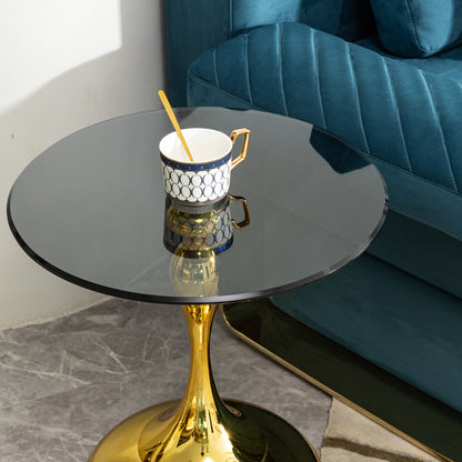small round side table for small space ,Cocktail Table,,Living Room Small Coffee Table, end table, tempered glass top