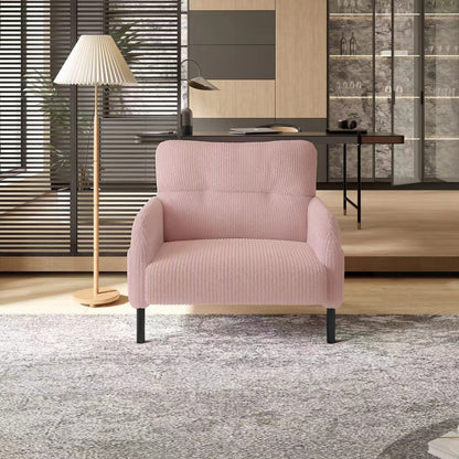 UNITED WE WIN corduroy fabric, comfortable monochrome single person wide seat chair, suitable for living rooms and bedrooms