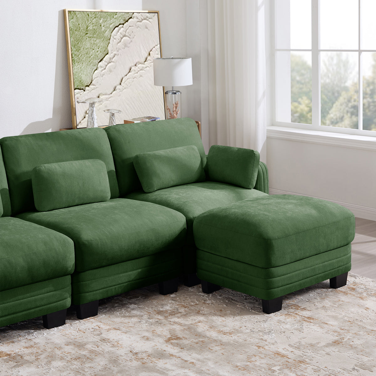 Ottoman Chenille Fabric-Green