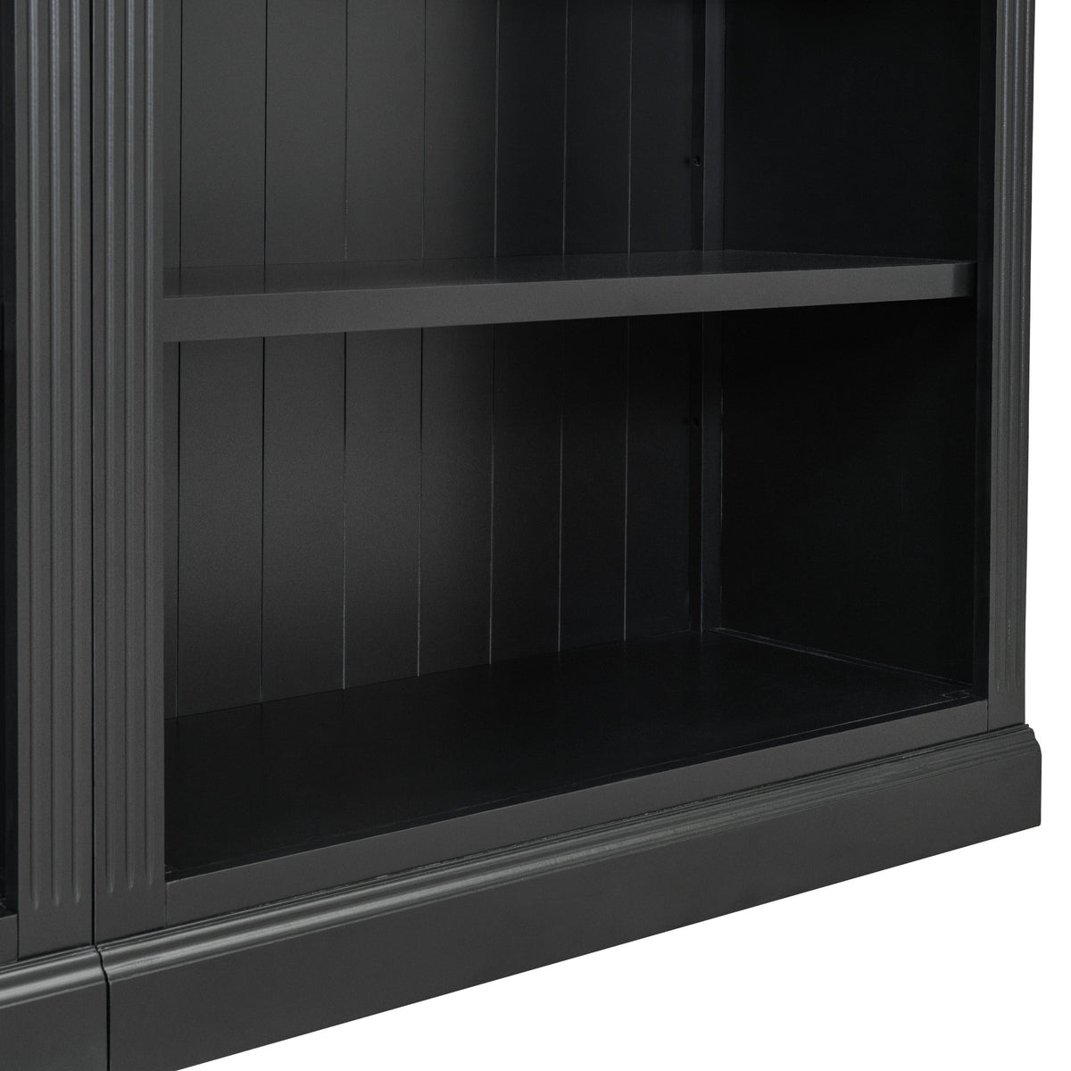 83.4' Tall Wood Bookcase with light strip,5-Tier Decor Bookshelves with Adjustable Shelves,Storage Organizer for CDs/Books/Movies,Free Standing Storage Shelves for Living Room,Home Office,Black