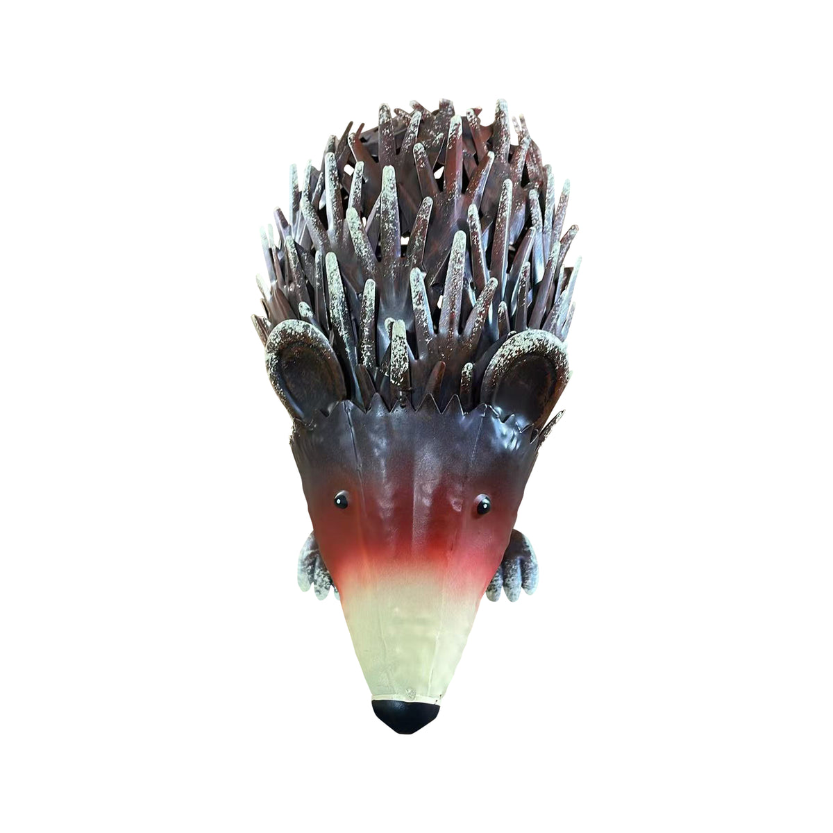 Metal Hedgehog Garden Statue Handmade Wrought Iron Animal Sculpture, Weatherproof Realistic Hedgehog Figurine Outdoor Lawn Patio Yard Landscape Decor Ornament