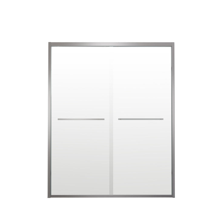56-60'x74" Aluminum Frame Double Sliding Shower Door, Bypass Bathroom Sliding Door with Premium 1/4" Clear Tempered Glass – Model W2011P330163