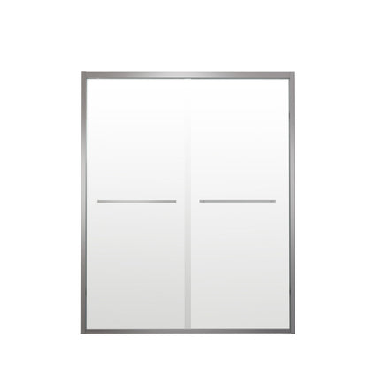 56-60'x74" Aluminum Frame Double Sliding Shower Door, Bypass Bathroom Sliding Door with Premium 1/4" Clear Tempered Glass – Model W2011P330163