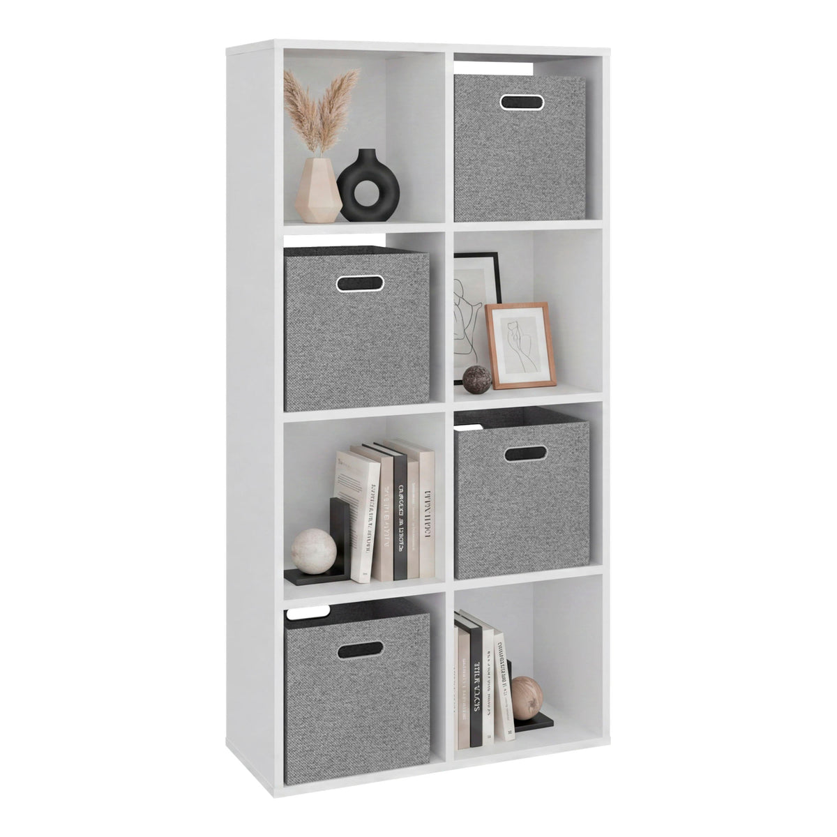 Brookhaven Cube Bookcase with 6 Storage Shelves, Modern Freestanding Bookshelf for Living Room and Home Office