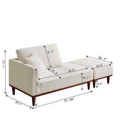 Upholstered Chaise Lounge and Stool