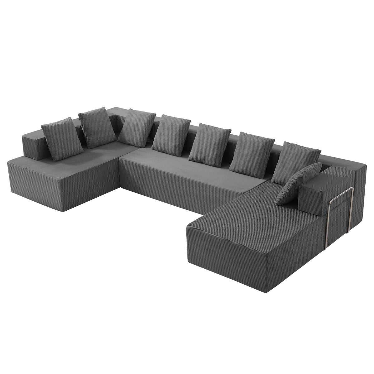 142.5-inch L-shaped sectional sofa, filled with high-resilience foam for a cloud-like seating experience.