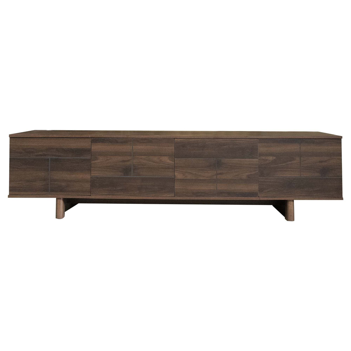 78 inch Modern TV Stand for TVs up to 85 inches, Entertainment Center with Solid Wood Legs, Cable Management, Push-Openers