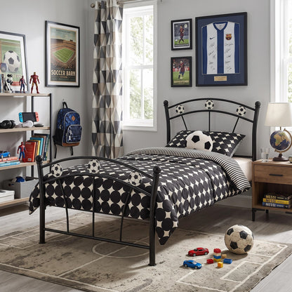 Heavy Duty Metal Twin Bed Frame Platform with Sturdy Support Slats, No Box Spring Needed, Noise Free Metal Twin Size Bed for Kids Teen Adult Bedroom Guest Room