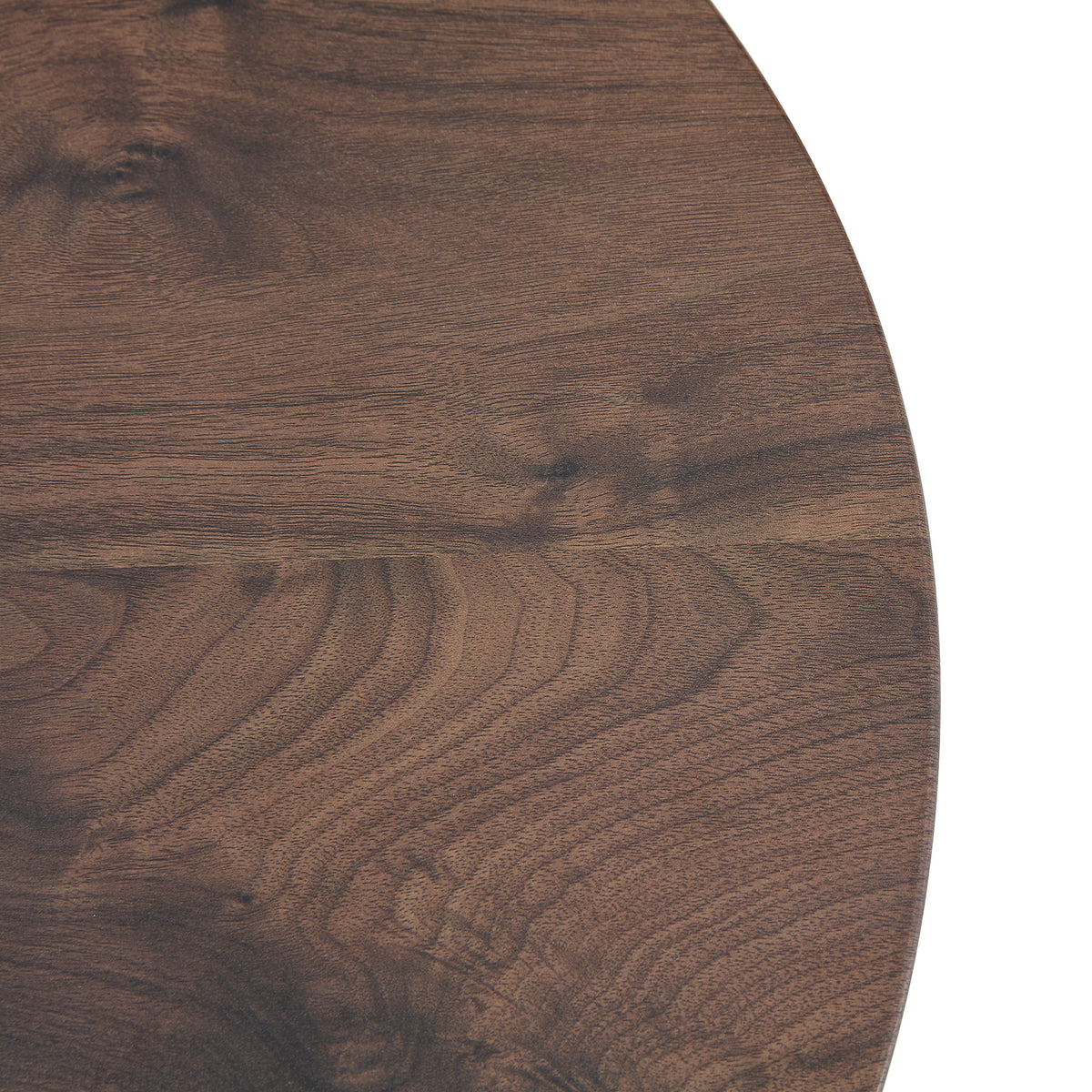 Walnut wood grain medium density fiberboard circular coffee table - diameter 19.6 inches, height 18.8 inches walnut wood grain veneer, flexible adaptation to circular tabletop.W2920P404128
