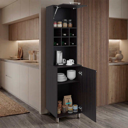 Wenge Open Shelves Kitchen Pantry