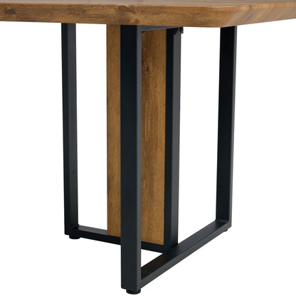 Modern minimalism and luxurious wood rectangular patterned dining table. The computer desk. Dining tables are used