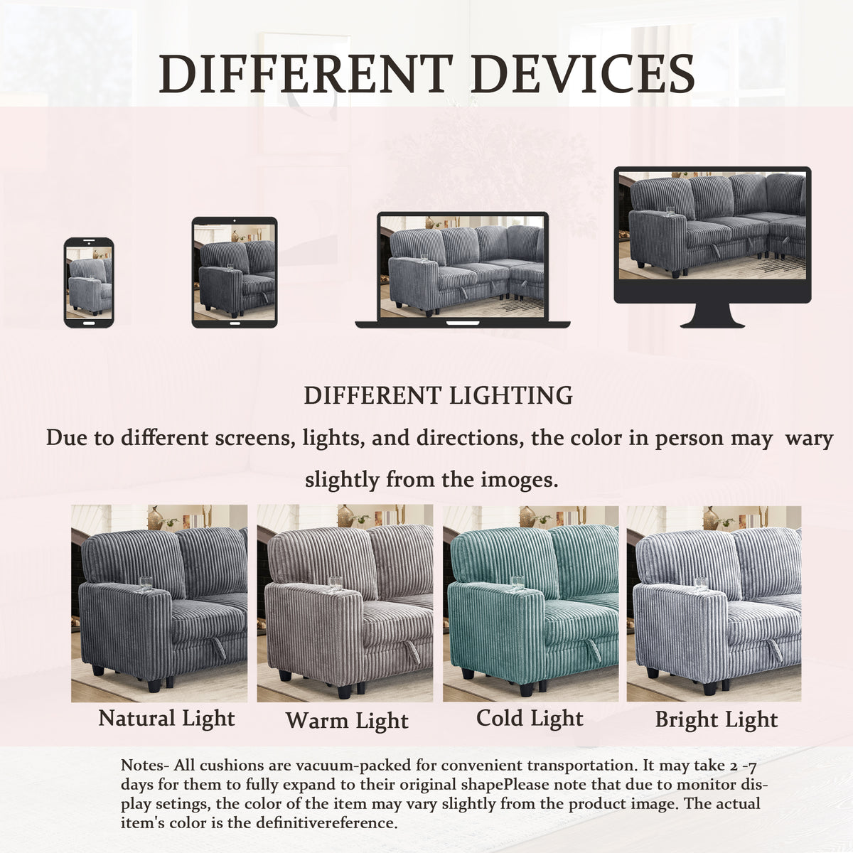 L-Shaped Sectional Sofa Bed with Pull-Out Bed & Storage, 5-Seat Sleeper Couch with USB Charging, Convertible Design, Corduroy Fabric, Grey