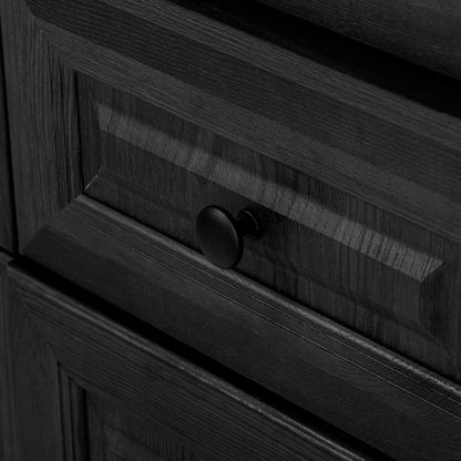 K&K 71" Tall Kitchen Pantry Cabinet with 3 Pull Out Cabinet Organizers, Farmhouse Embossed Texture Storage Cabinet with 6 Door Shelves – Black