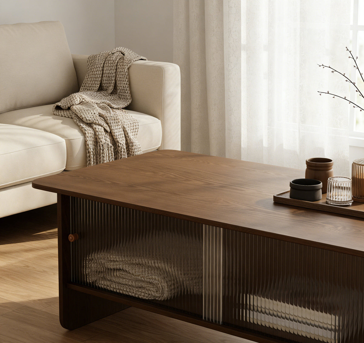 47-inch rectangular modern minimalist coffee table with a storage cabinet featuring glass sliding doors, suitable for living rooms, bedrooms and offices, easy to assemble, brown
W3935P408518/D25001Z
