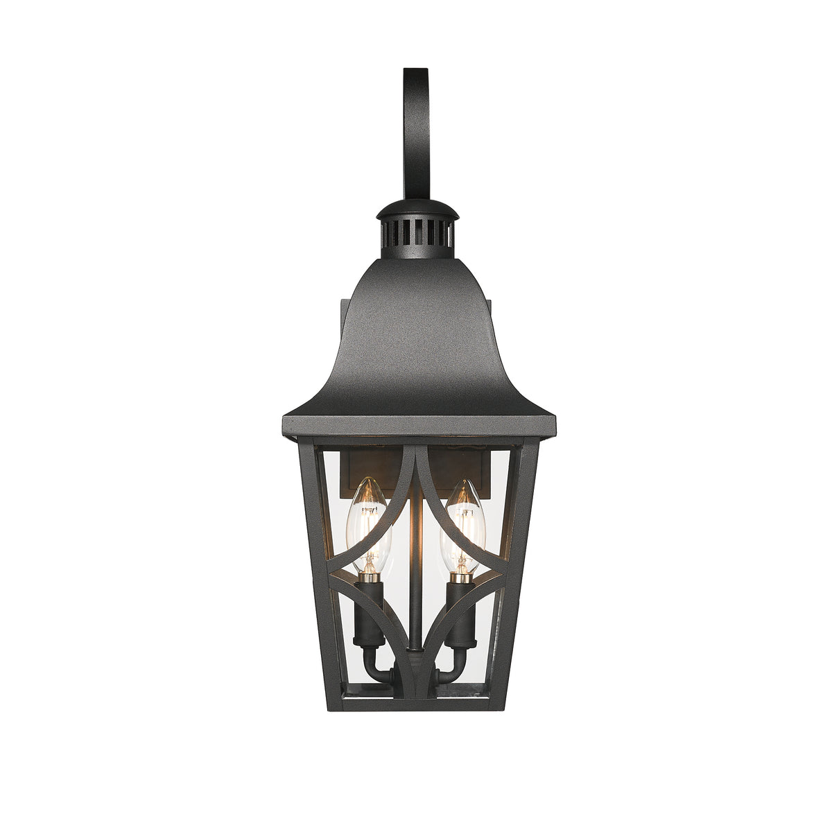Outdoor Wall Light Fixtures, Waterproof Exterior Wall Sconce Porch Lights, Matte Black Outdoor Wall Lantern with Clear Glass, Outside Wall Mount Lighting for House, Garage, Front Door (2 pack)