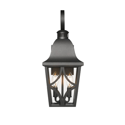 Outdoor Wall Light Fixtures, Waterproof Exterior Wall Sconce Porch Lights, Matte Black Outdoor Wall Lantern with Clear Glass, Outside Wall Mount Lighting for House, Garage, Front Door (2 pack)