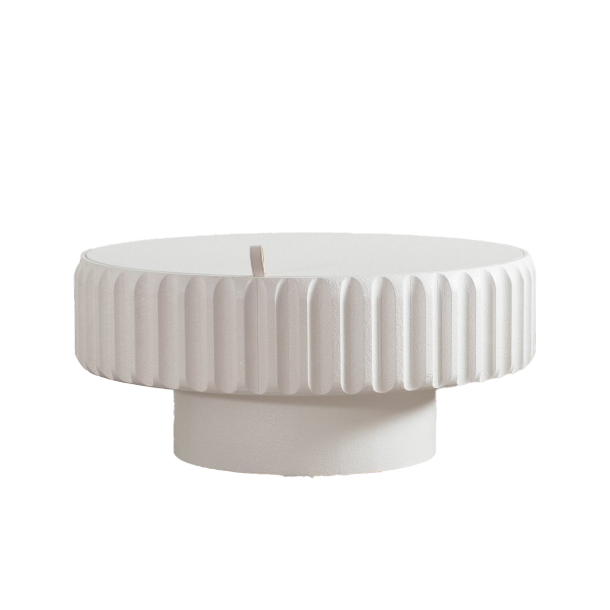Round Fluted Storage Table with Lift-Off Lid, Sleek Texture, Perfect for Modern Living
