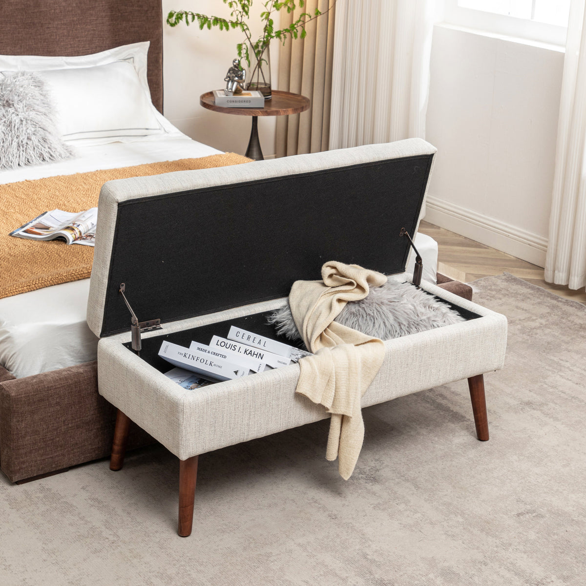 Storage Bench with Storage Bench for Bedroom End of Bed Bench Foot of Bed Bench Entryway Bench Storage Ottoman Bench 43.7" W x 18.1" D Off
