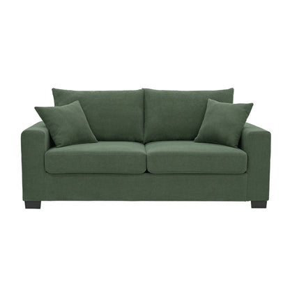69-inch Two-Seater Sofa with Textured Fabric, Comfortable Upholstered Couch in , Wood and Fabric Frame with Sturdy Plastic Legs for Living Room, Apartment, Office