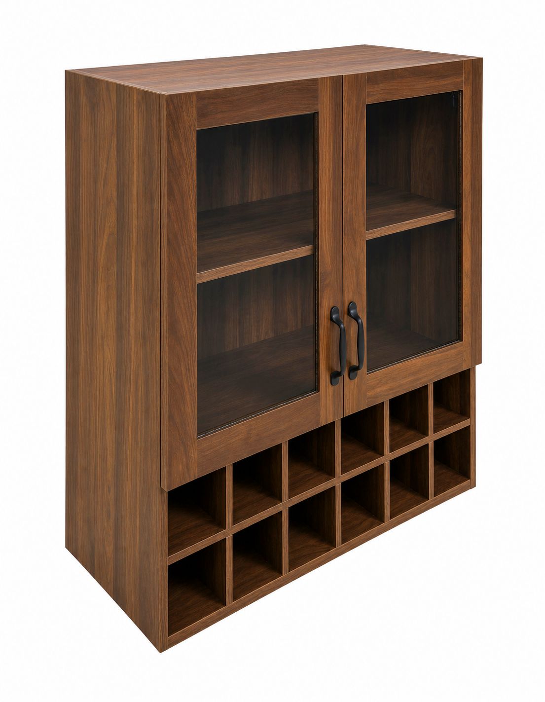 Wall-Mounted Wine Cabinet with Glass Doors, Hanging Wine Rack Storage Cabinet for Home Kitchen Dining Room