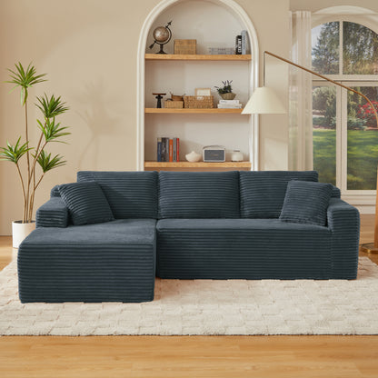 L-Shaped Cloud Sectional Sofa with Deep Seat,No Assembly Required,Modular Couches Sleeper for Living Room,Bedroom,Apartment,Dark Grey