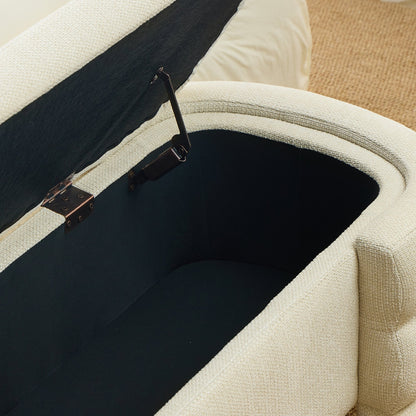 48.8" Ottoman with Storage,Storage Bench,Upholstered Entryway Bench with Seating, End of Bed Ottomans for Living Room, Bedroom, Modern Entryway Benchs,Beige