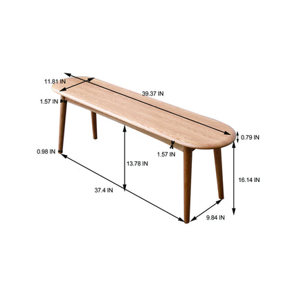 Natural Oak Wood Dining Bench Table Bench with Solid Oak Construction and Unique Design