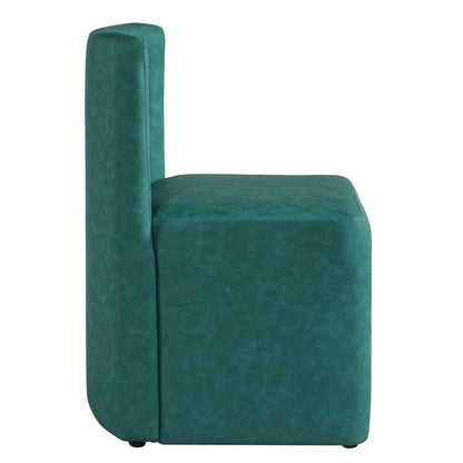 Set of 2 Green PU Upholstered Dining Chairs, Vintage Green Finish, Plywood Frame, 400lbs Capacity, Fully Assembled