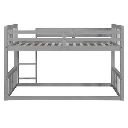 Twin Over Twin Bunk Bed with Ladder, Gray (Old SKU:N708P242163E)