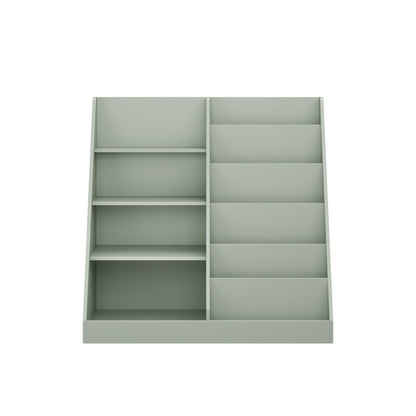 Kids Bookshelf and Toy Storage Organizer, Multifunctional 4 Tier Wooden Kids Book Shelf with  Bookcase Display Stand in Kids Room Playroom Nursery for Kids, Children, Toddlers (Sage)