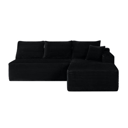 96" Cloud Sectional Couch with L-Shape Chaise, Modern Modular Sofa with Deep Seat, Upholstered Couches, No Assembly Required and Cup holde – Model W3975S00073