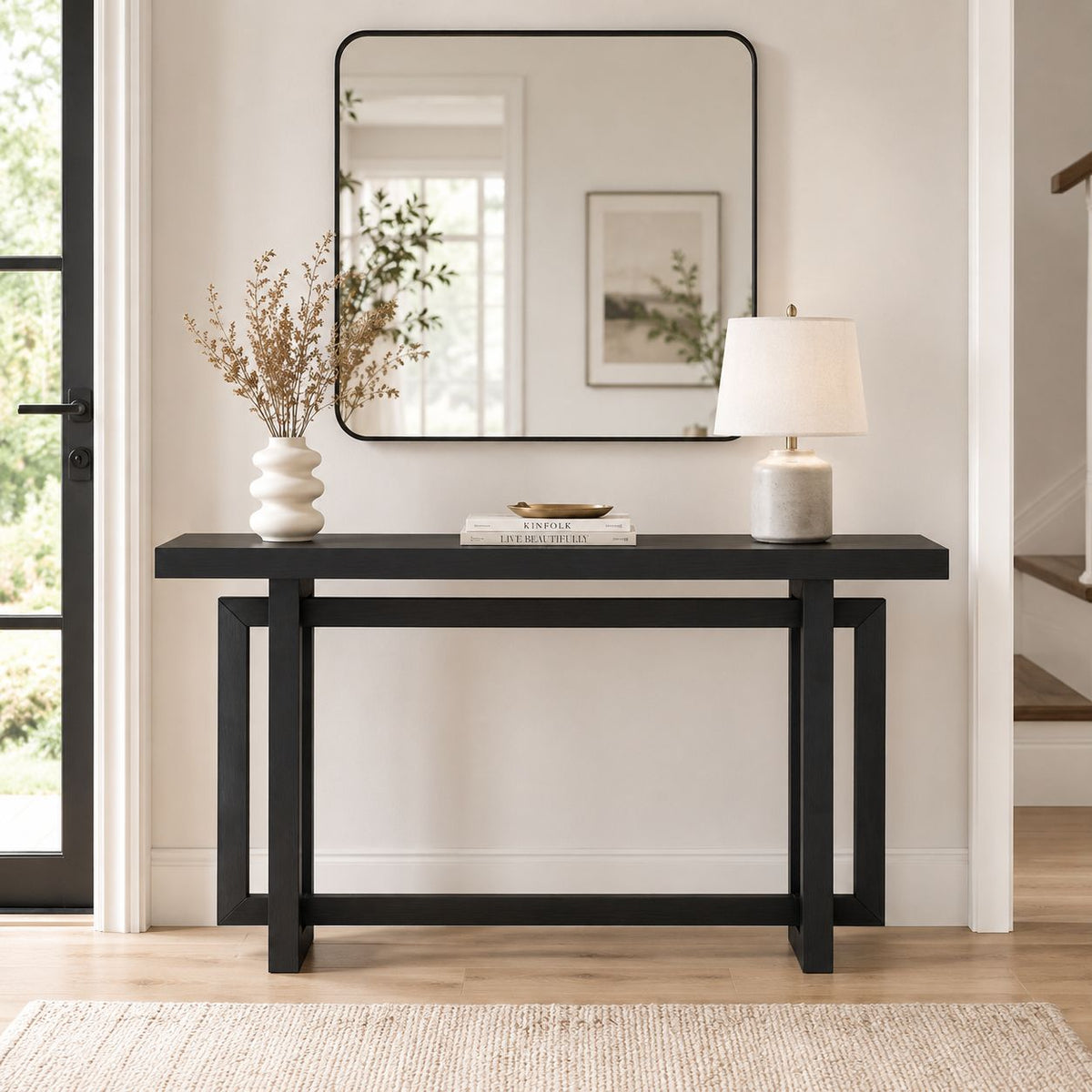 59' Narrow Console Table - MDF Entryway Sofa Table for Hallway, Living Room, Foyer with Space-Saving Design